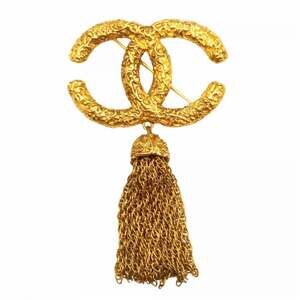 Chanel Brooch, Coco Mark, GP Plated Gold, Women's